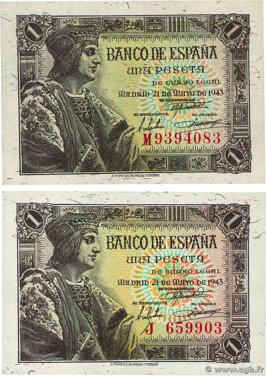 5 Pesetas Lot ESPAGNE  1954 P.146 pr.NEUF
