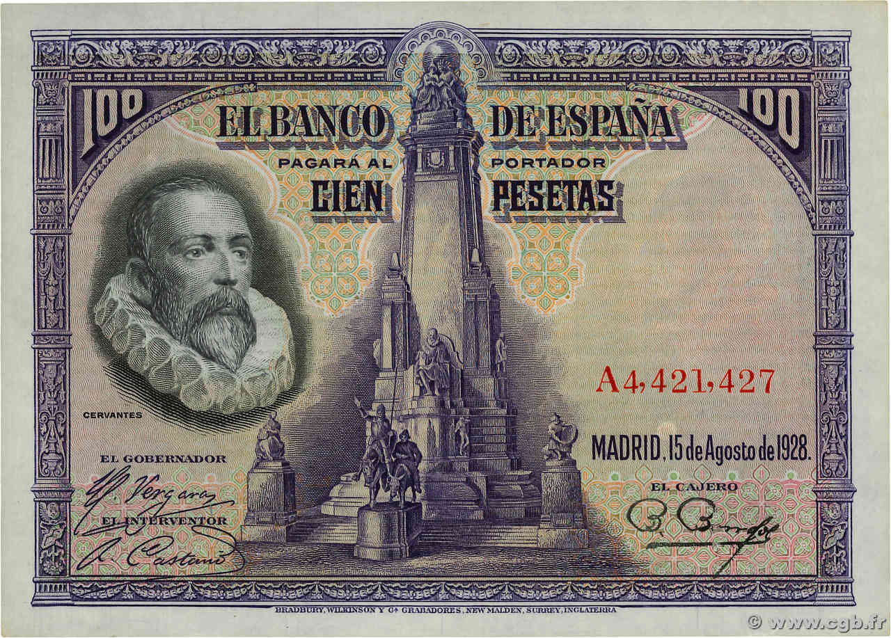 100 Pesetas ESPAGNE  1928 P.076 pr.NEUF