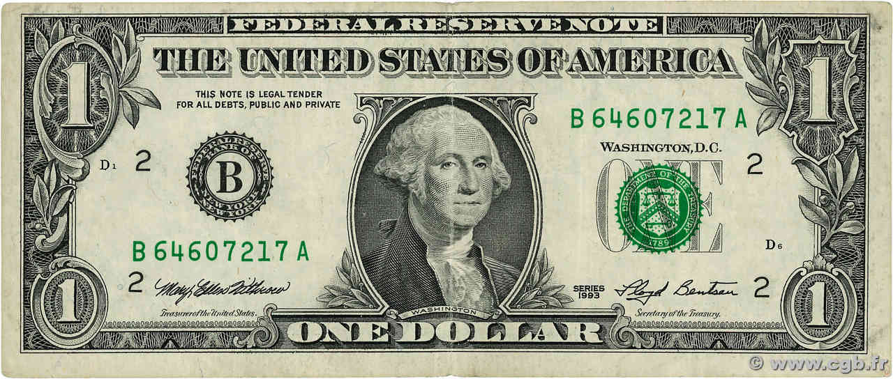 1 Dollar STATI UNITI D AMERICA New York 1993 P.490a BB