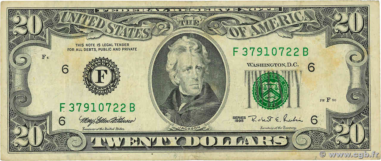 20 Dollars ÉTATS-UNIS D AMÉRIQUE Atlanta  1995 P.500 TB+