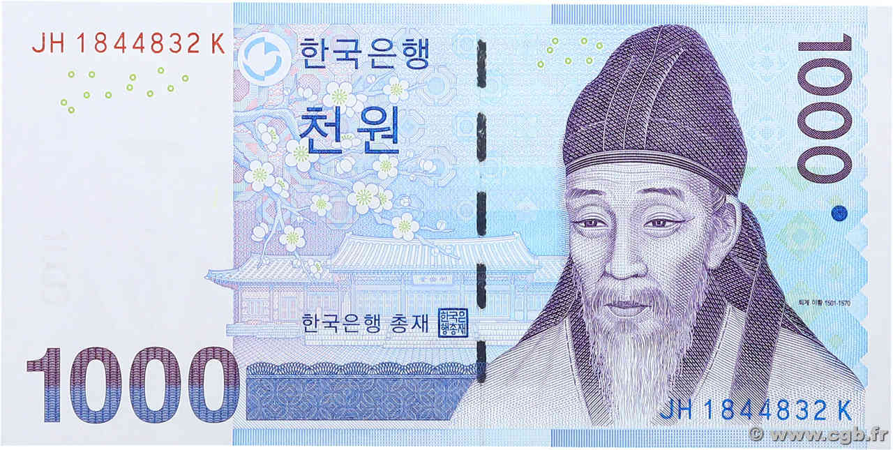 1000 Won CORÉE DU SUD  2007 P.54 NEUF