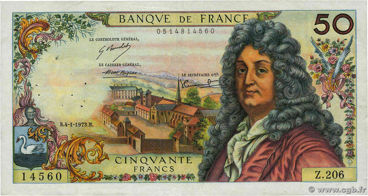 50 Francs RACINE FRANCE  1973 F.64.22 TTB