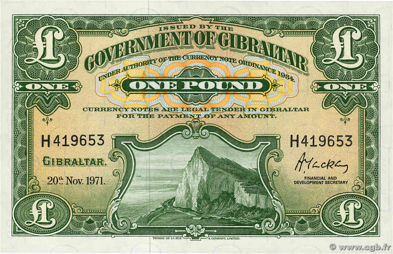 1 Pound GIBRALTAR  1971 P.18b UNC-