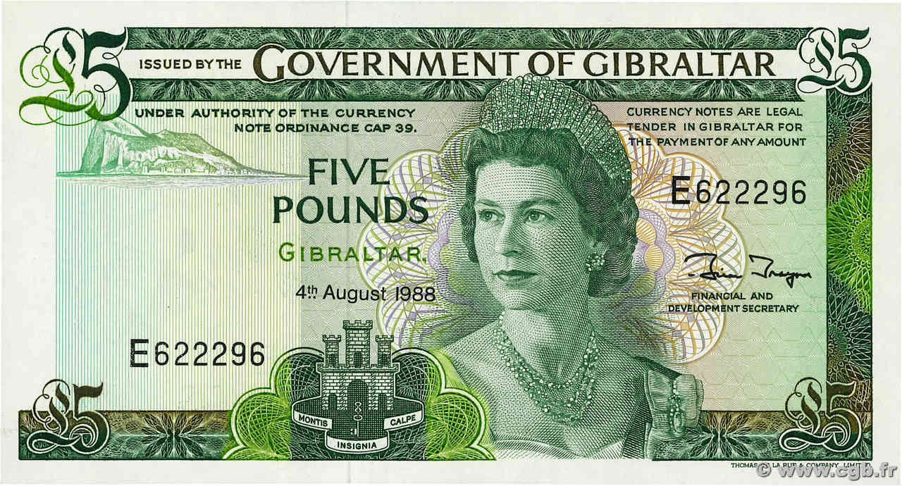 5 Pounds GIBRALTAR  1988 P.21b pr.NEUF