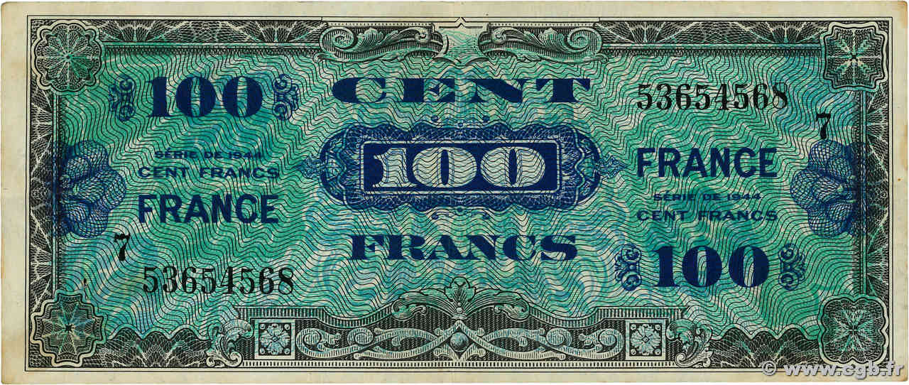 100 Francs FRANCE FRANCE  1945 VF.25.07 TTB