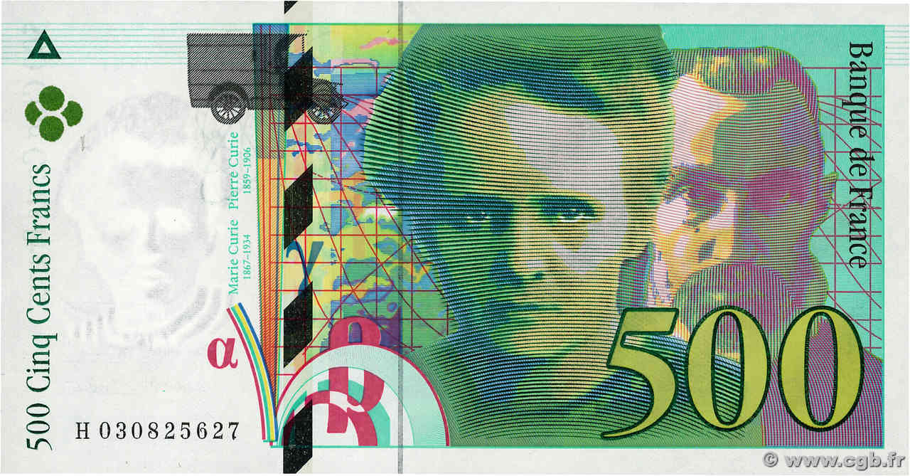 500 Francs PIERRE ET MARIE CURIE FRANCE  1994 F.76.01 SPL