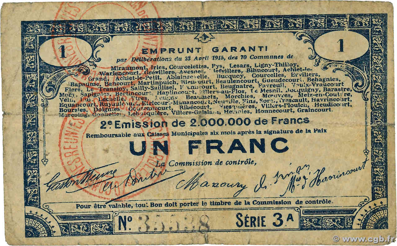 1 Franc FRANCE régionalisme et divers  1915 JP.62-0062 B+