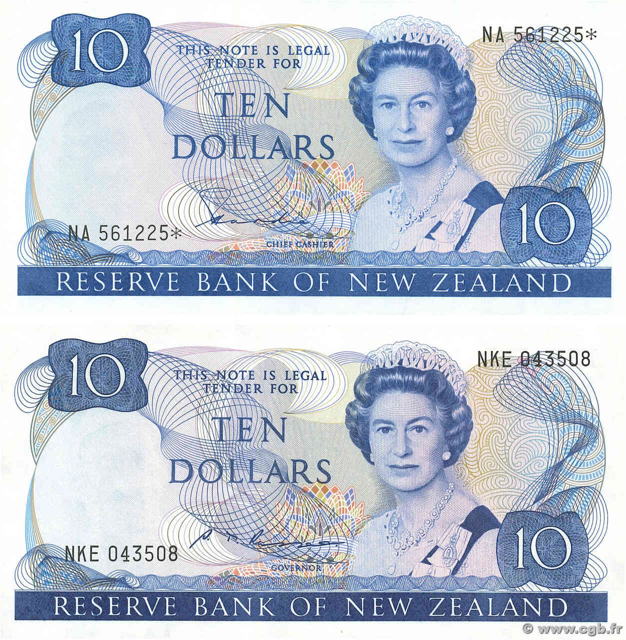 10 Dollars Remplacement NUOVA ZELANDA
  1981 P.172ar et P.172br q.FDC