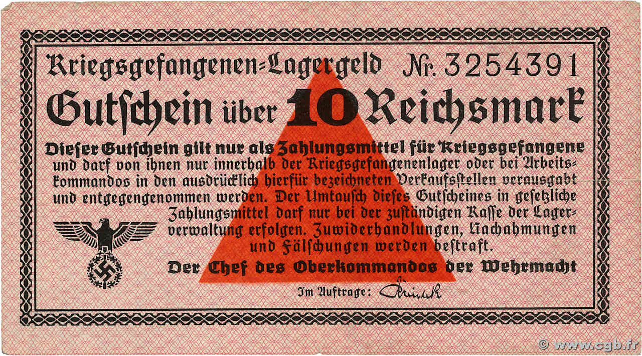 10 Reichsmark ALLEMAGNE  1939 R.521a TTB+