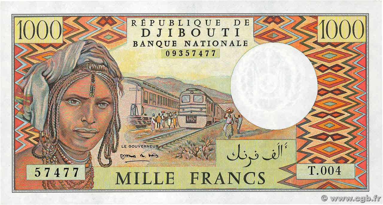1000 Francs DSCHIBUTI   1991 P.37e ST