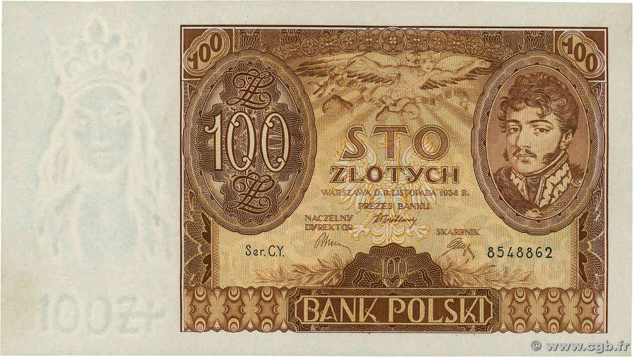 100 Zlotych POLOGNE  1934 P.075a pr.NEUF