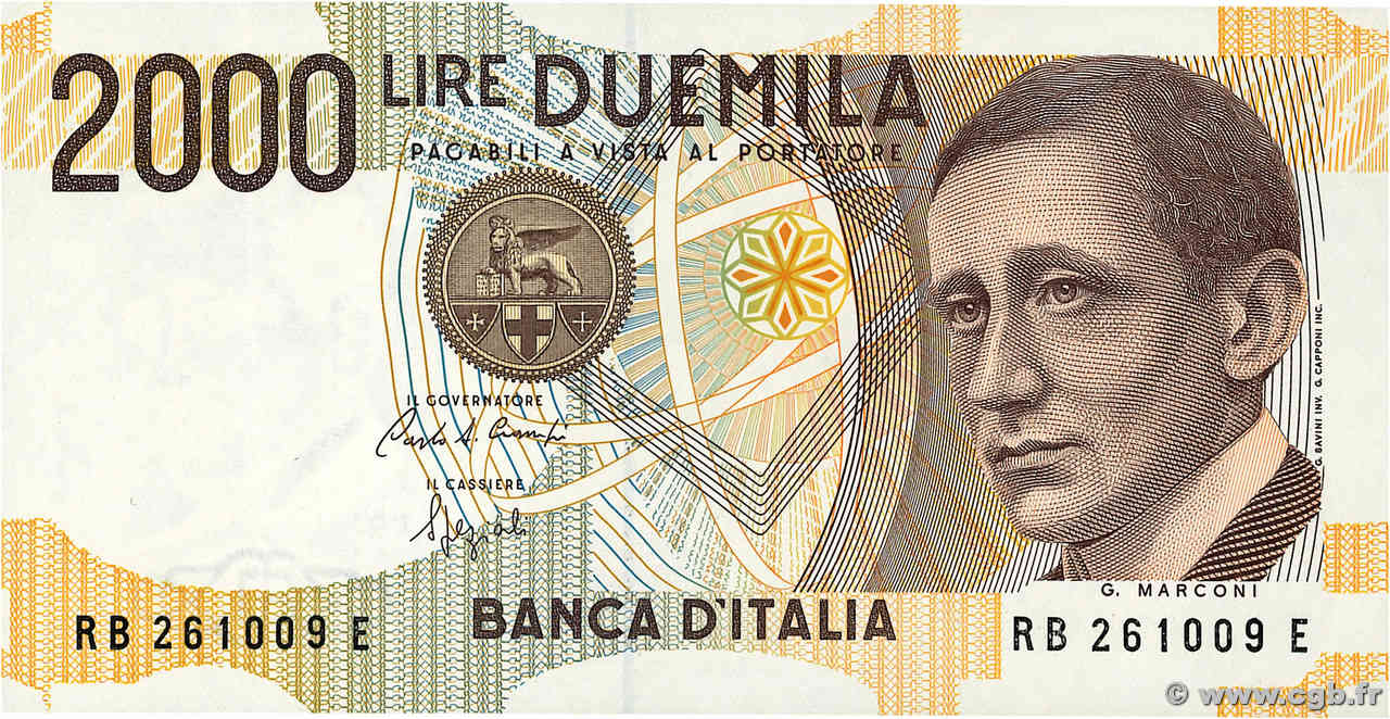 2000 Lire ITALIE  1990 P.115 NEUF