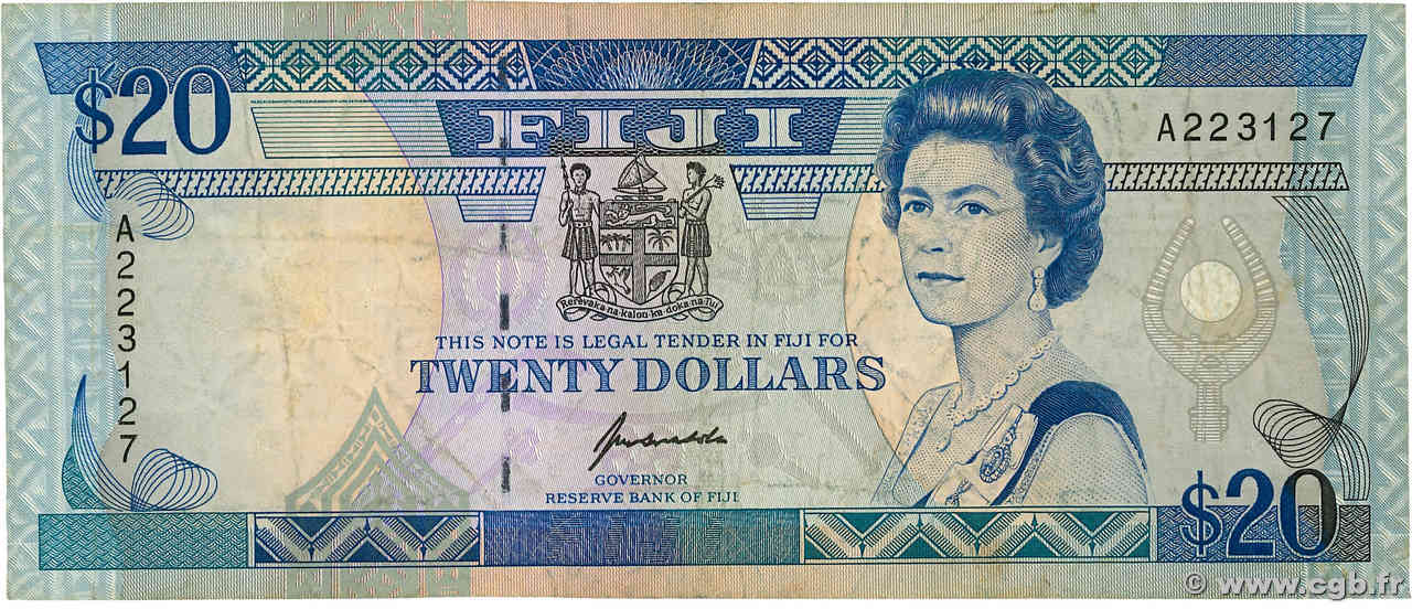 20 Dollars FIDJI  1992 P.095 pr.TB