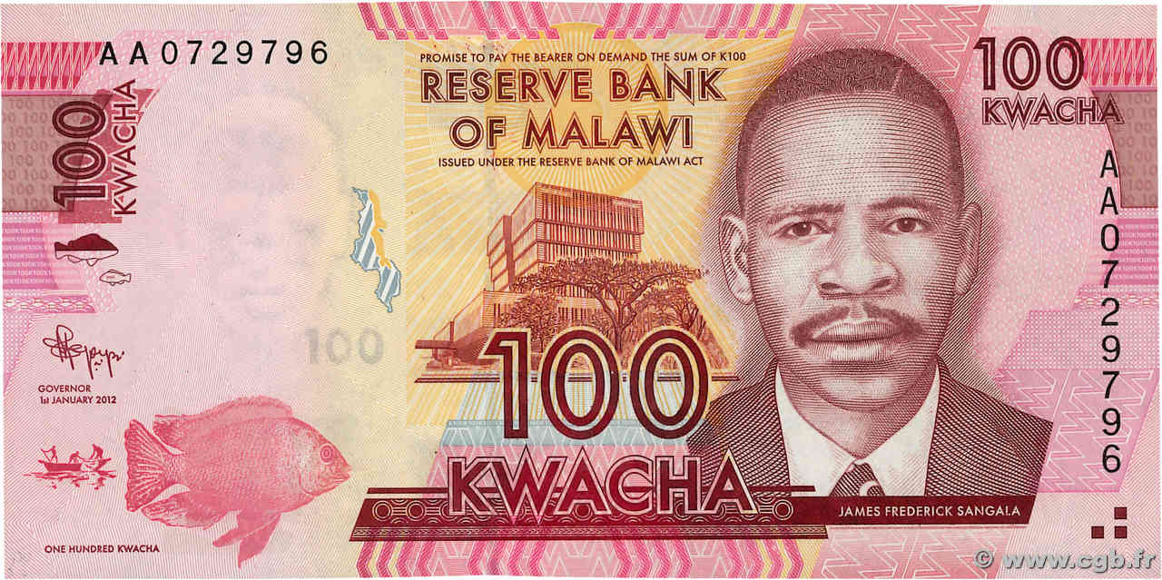 100 Kwacha MALAWI  2012 P.59a NEUF
