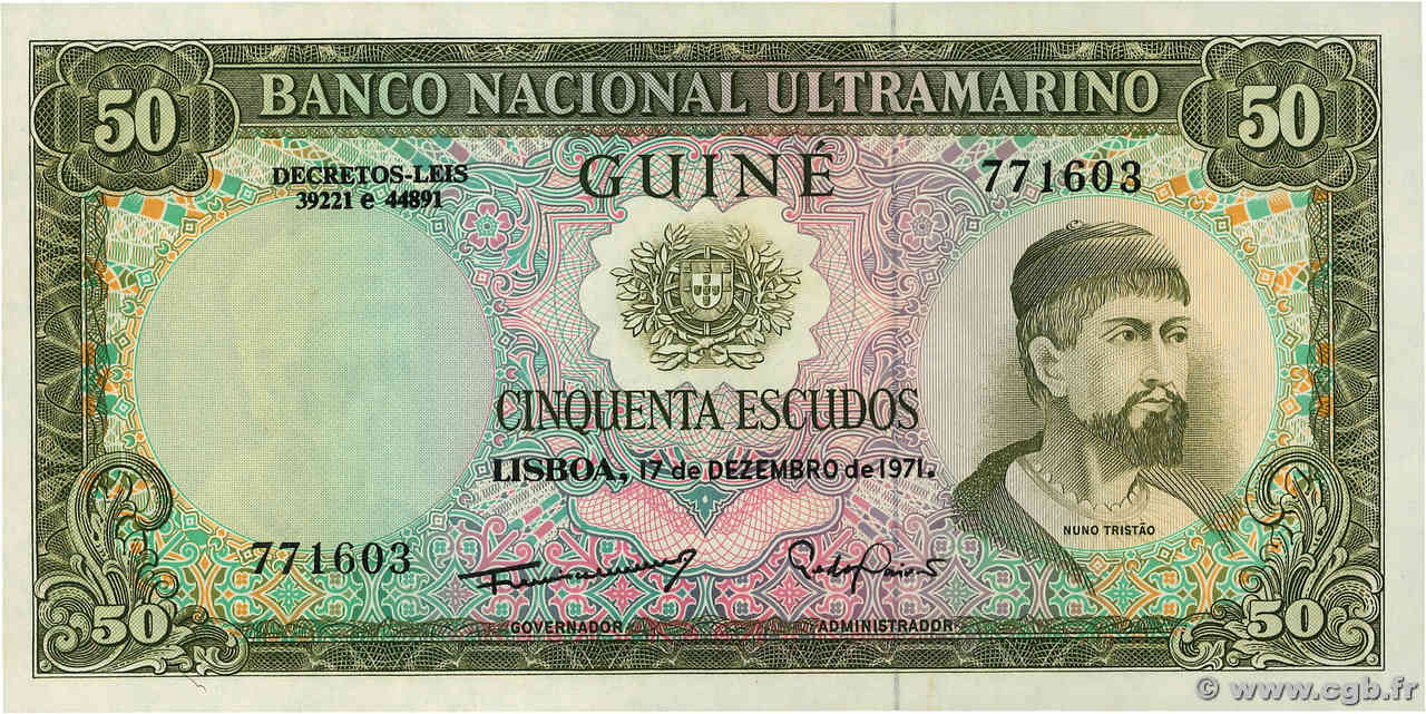 50 Escudos GUINÉE PORTUGAISE  1971 P.044a SPL