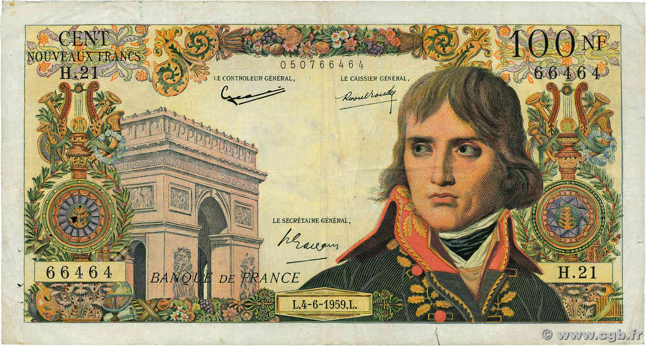 100 Nouveaux Francs BONAPARTE FRANCE  1959 F.59.02 TB