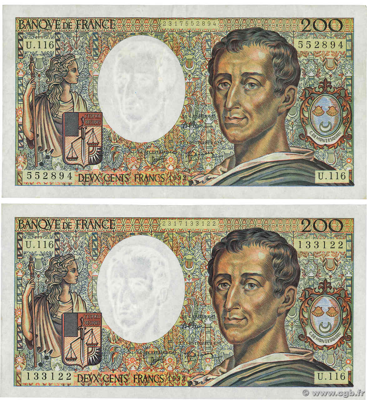 200 Francs MONTESQUIEU Lot FRANCE  1992 F.70.12b TTB
