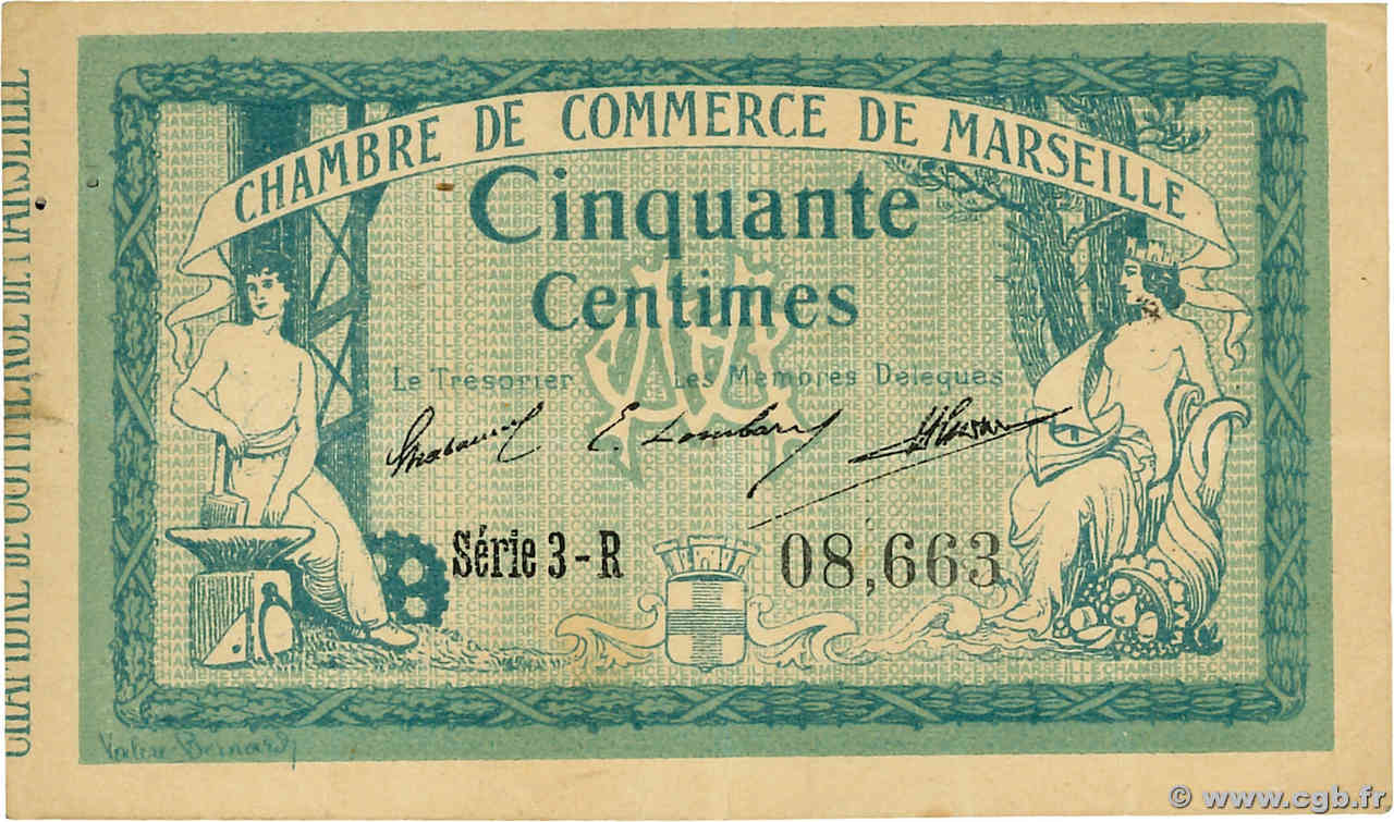 50 Centimes FRANCE régionalisme et divers Marseille 1914 JP.079.37 TTB+