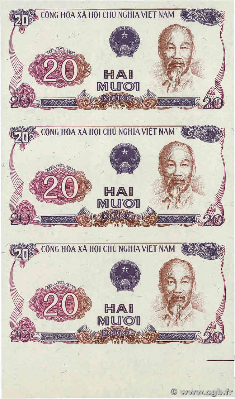 20 Dong Épreuve VIETNAM  1985 P.094e SC+