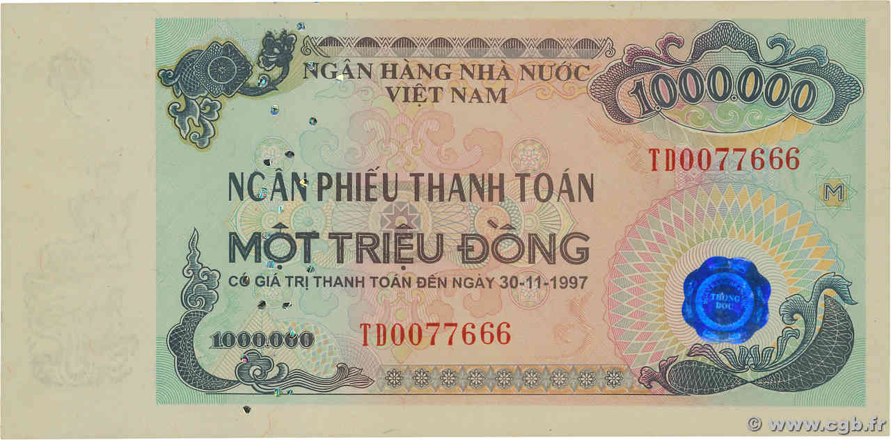 1000000 Dong VIETNAM  1997 P.(114s) FDC