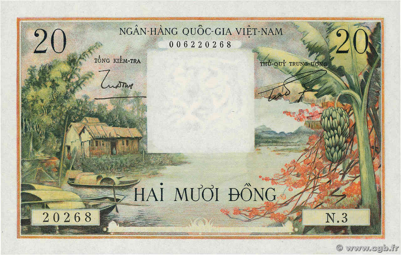 20 Dong SOUTH VIETNAM  1956 P.04a UNC-