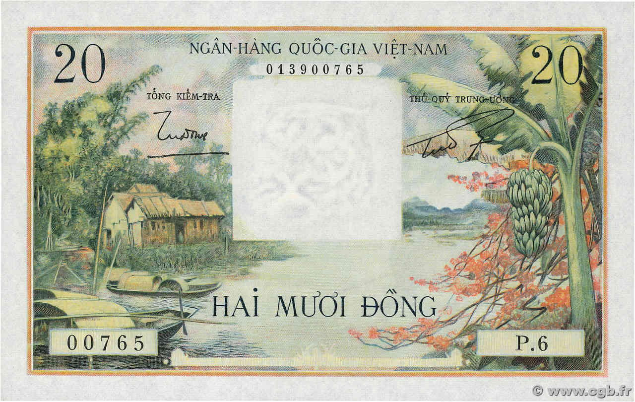 20 Dong SOUTH VIETNAM  1956 P.04a UNC
