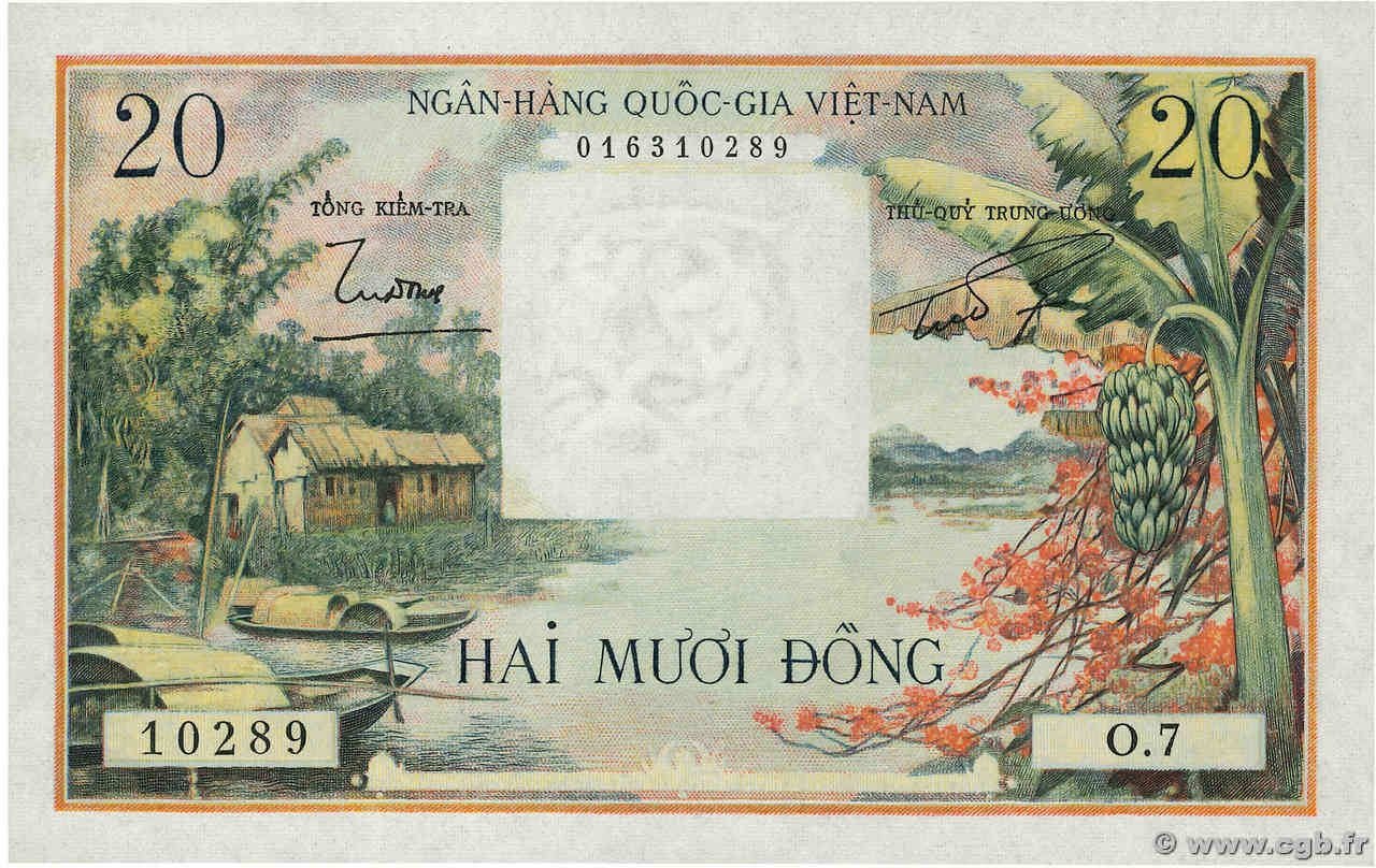 20 Dong VIETNAM DEL SUR  1956 P.04a FDC