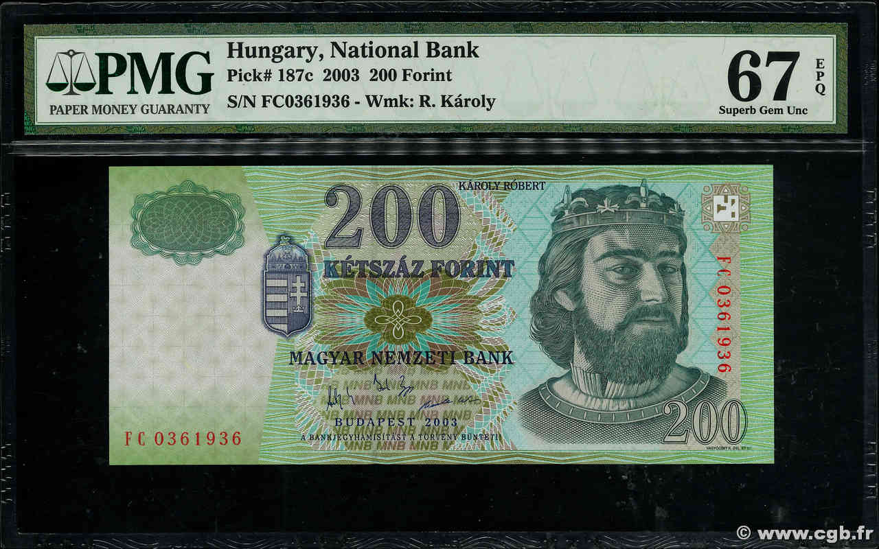 200 Forint UNGHERIA  2003 P.187c FDC