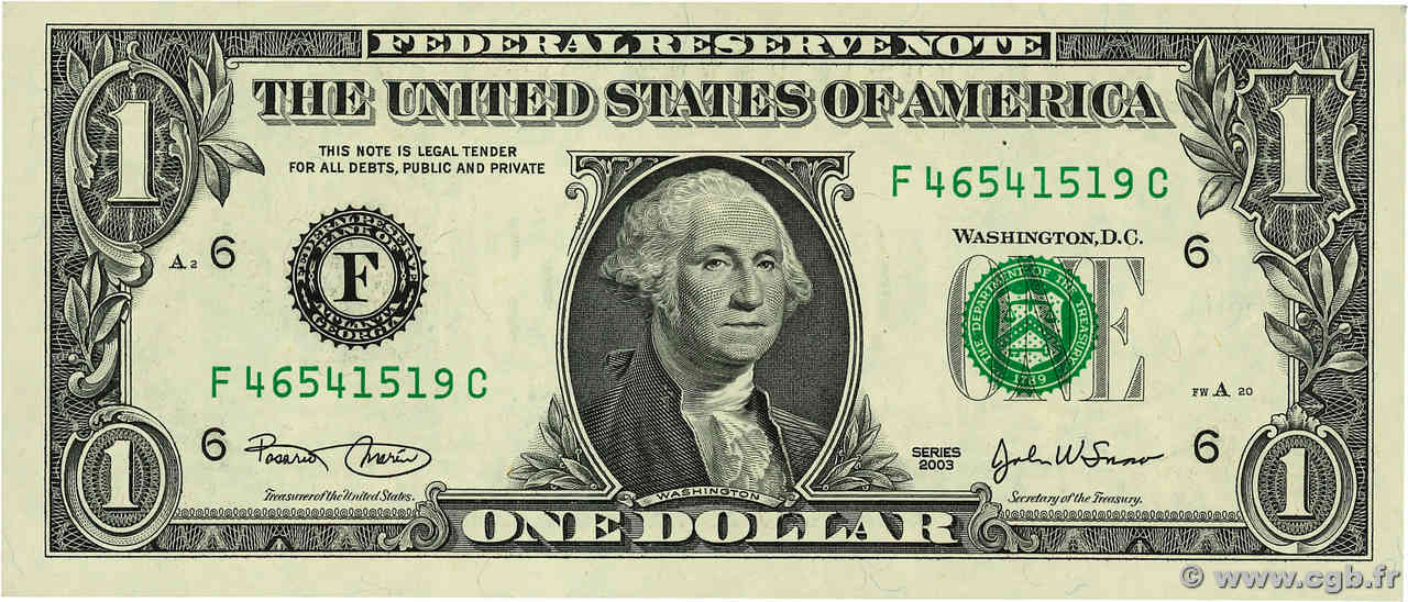 1 Dollar ÉTATS-UNIS D AMÉRIQUE Atlanta  2003 P.515a SPL