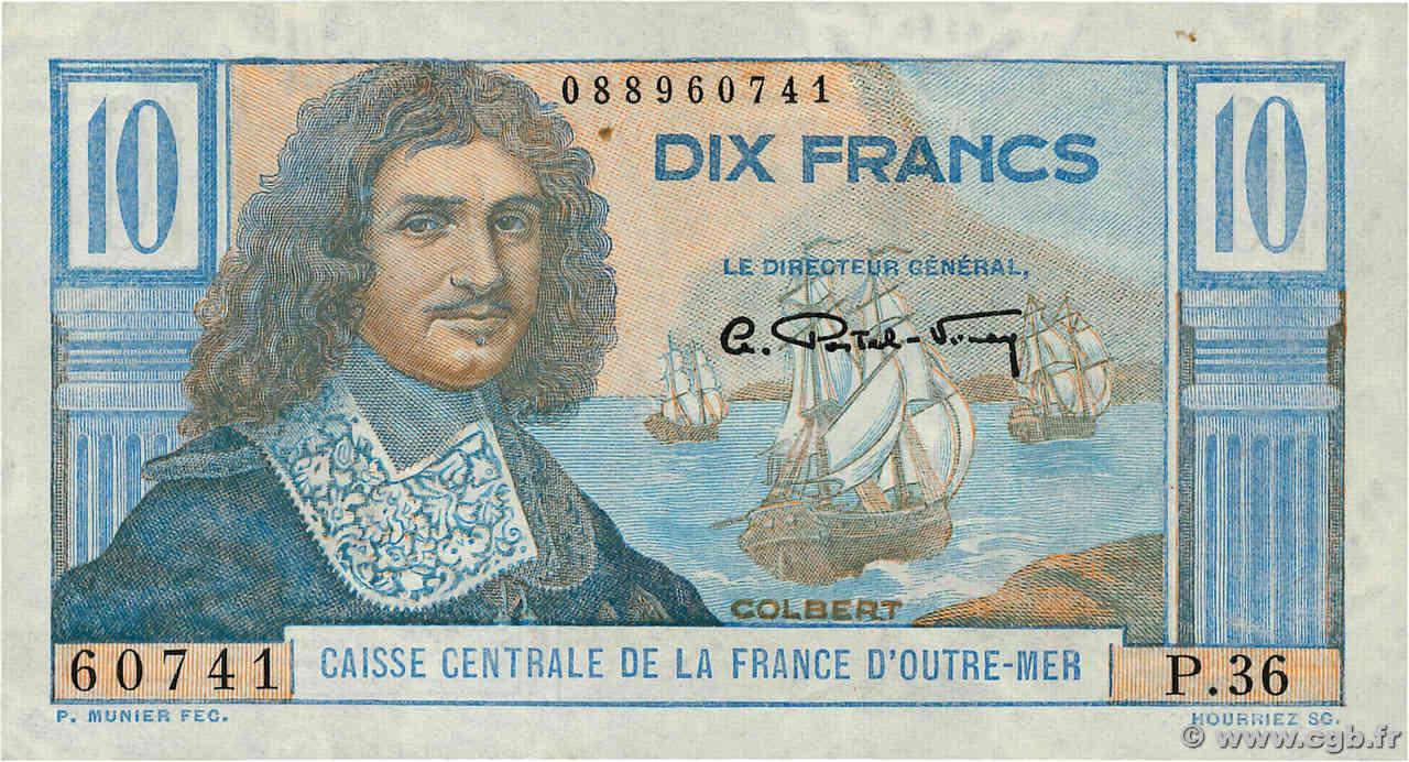 10 Francs Colbert CCFOM AFRIQUE ÉQUATORIALE FRANÇAISE  1947 A.130a SPL