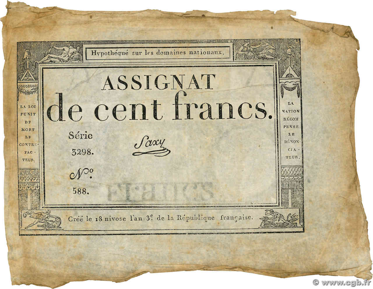 100 Francs FRANCIA  1795 Ass.48a BC