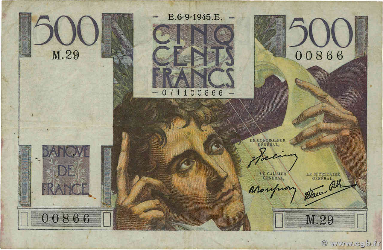 500 Francs CHATEAUBRIAND FRANKREICH  1945 F.34.02 S