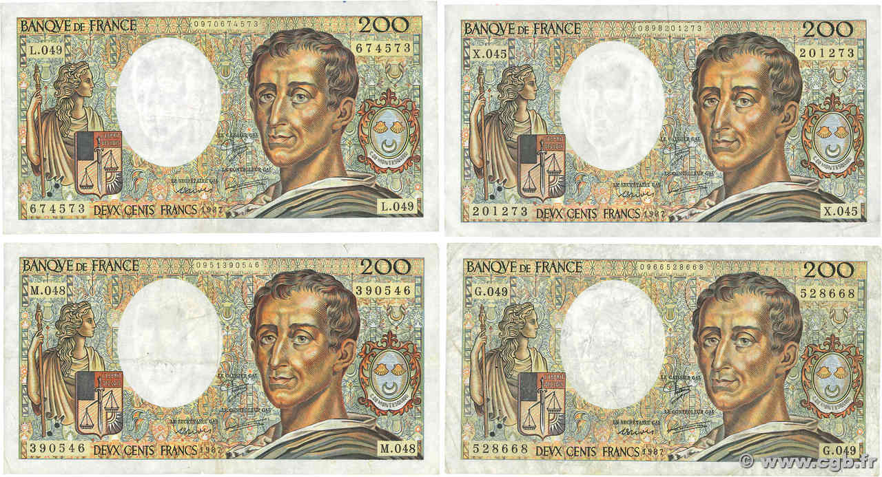 200 Francs MONTESQUIEU Lot FRANCE  1987 F.70.07 TB