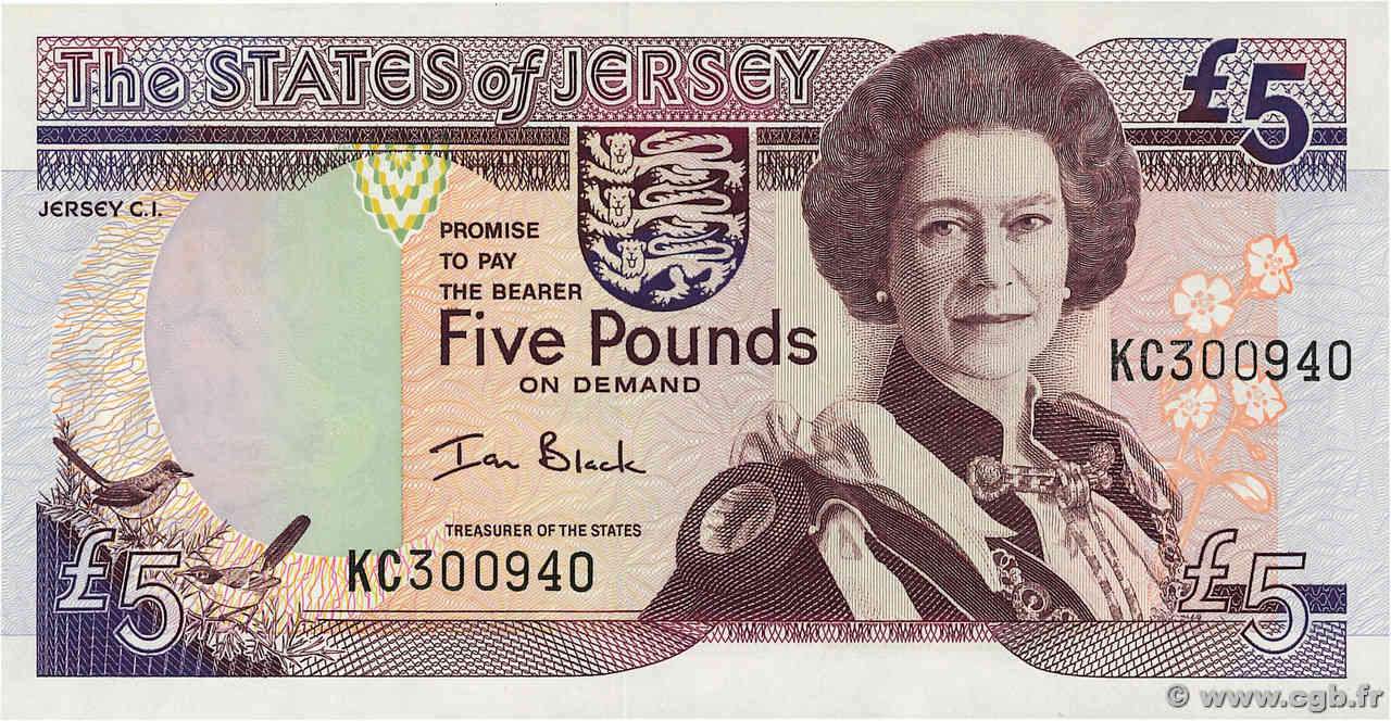 5 Pounds JERSEY  2000 P.27a NEUF