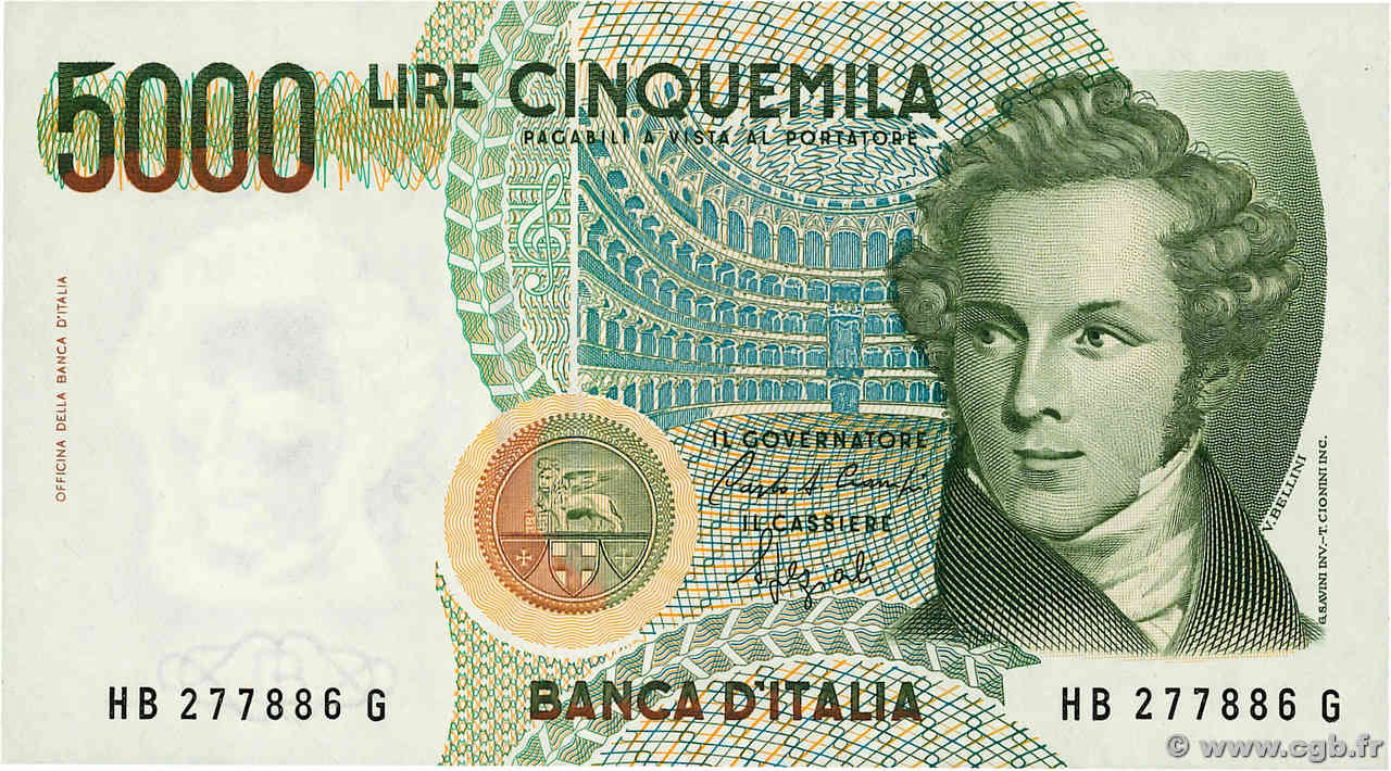 5000 Lire ITALIE  1985 P.111b NEUF