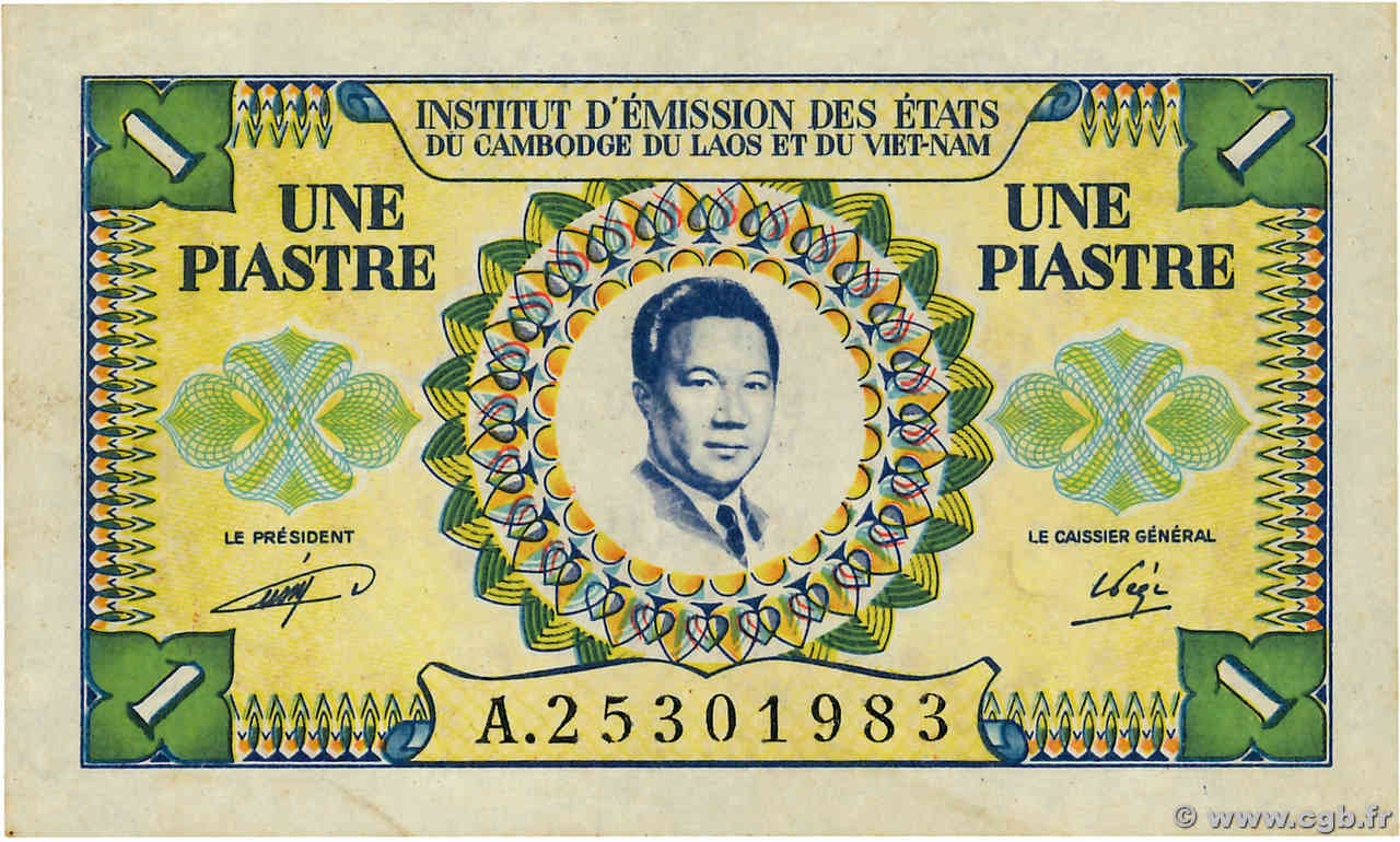 1 Piastre - 1 Dong INDOCHINE FRANÇAISE  1953 P.104 pr.SPL