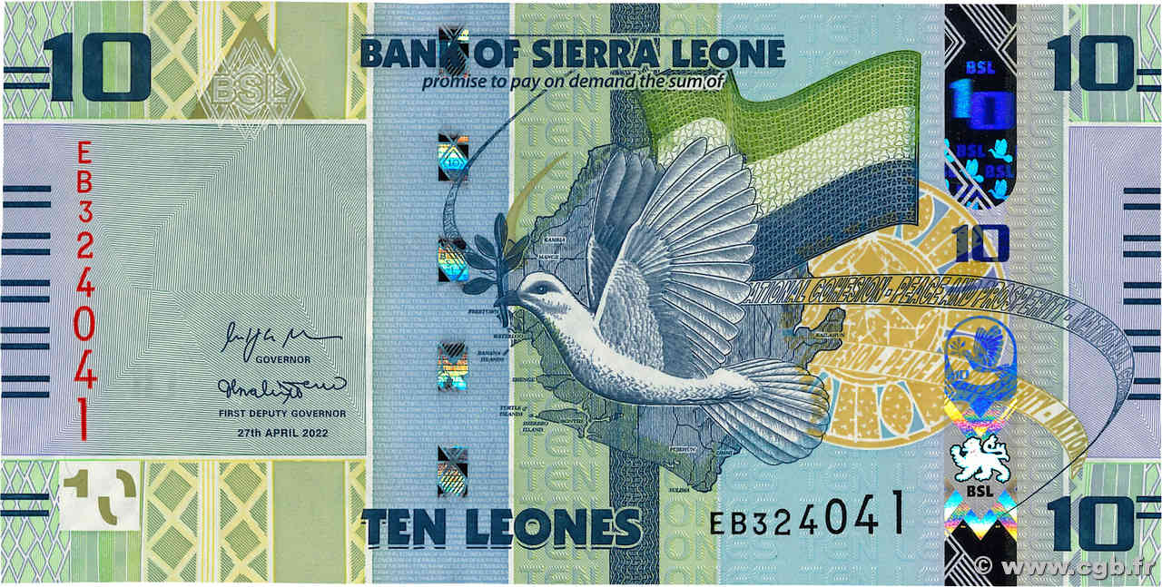 10 Leones SIERRA LEONE  2022 P.37 pr.NEUF