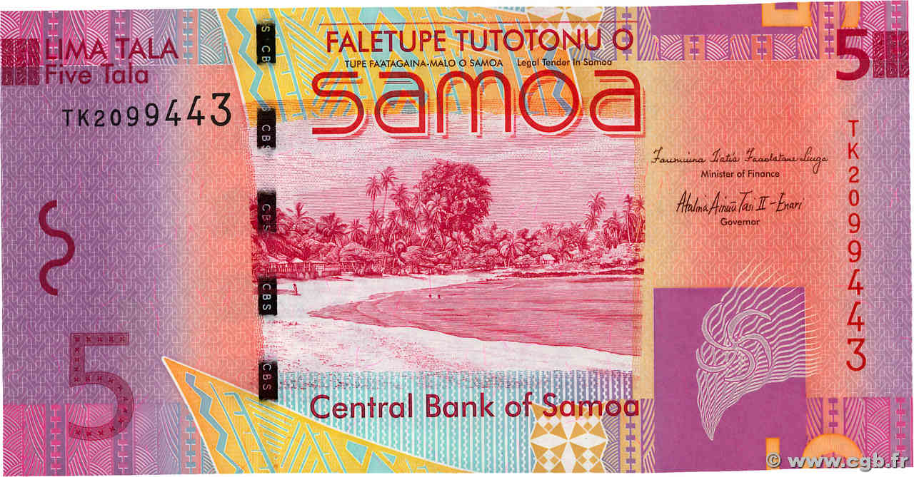 5 Tala SAMOA  2008 P.38b NEUF