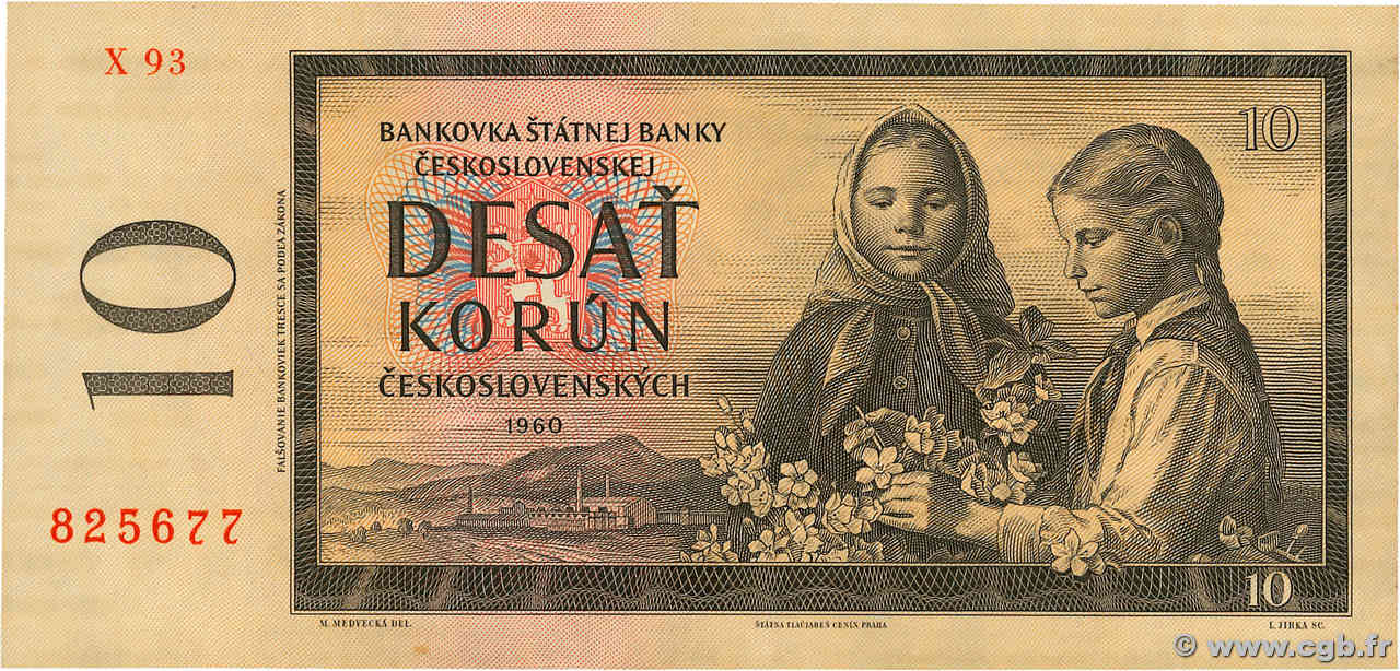 10 Korun TCHÉCOSLOVAQUIE  1960 P.088g SUP+