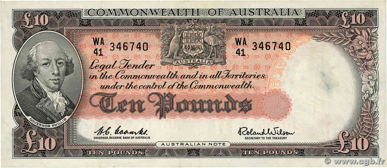 10 Pounds AUSTRALIEN  1961 P.36a SS