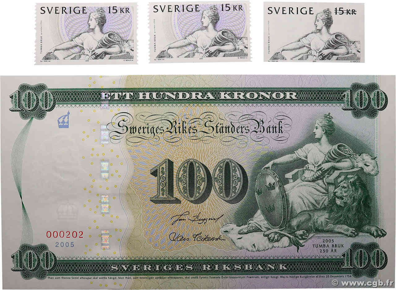 100 Kronor Set de présentation SUÈDE  2005 P.68 UNC