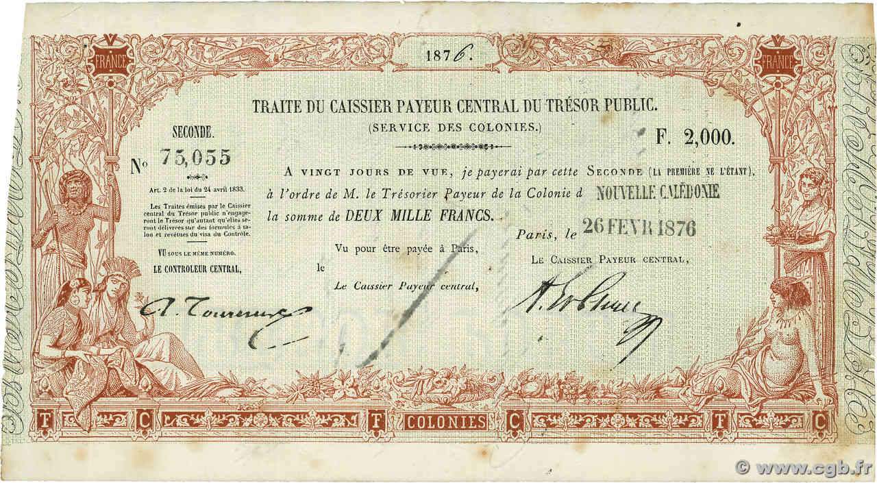 2000 Francs NOUVELLE CALÉDONIE  1876 K.93 TTB