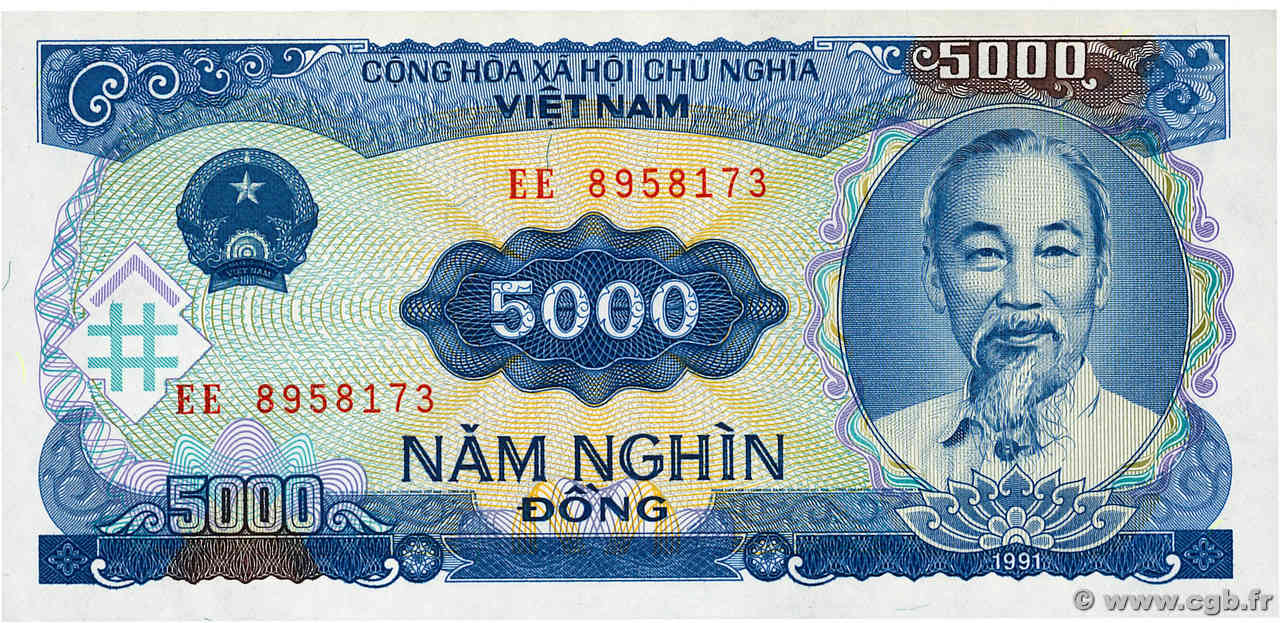5000 Dong VIETNAM  1991 P.108a UNC