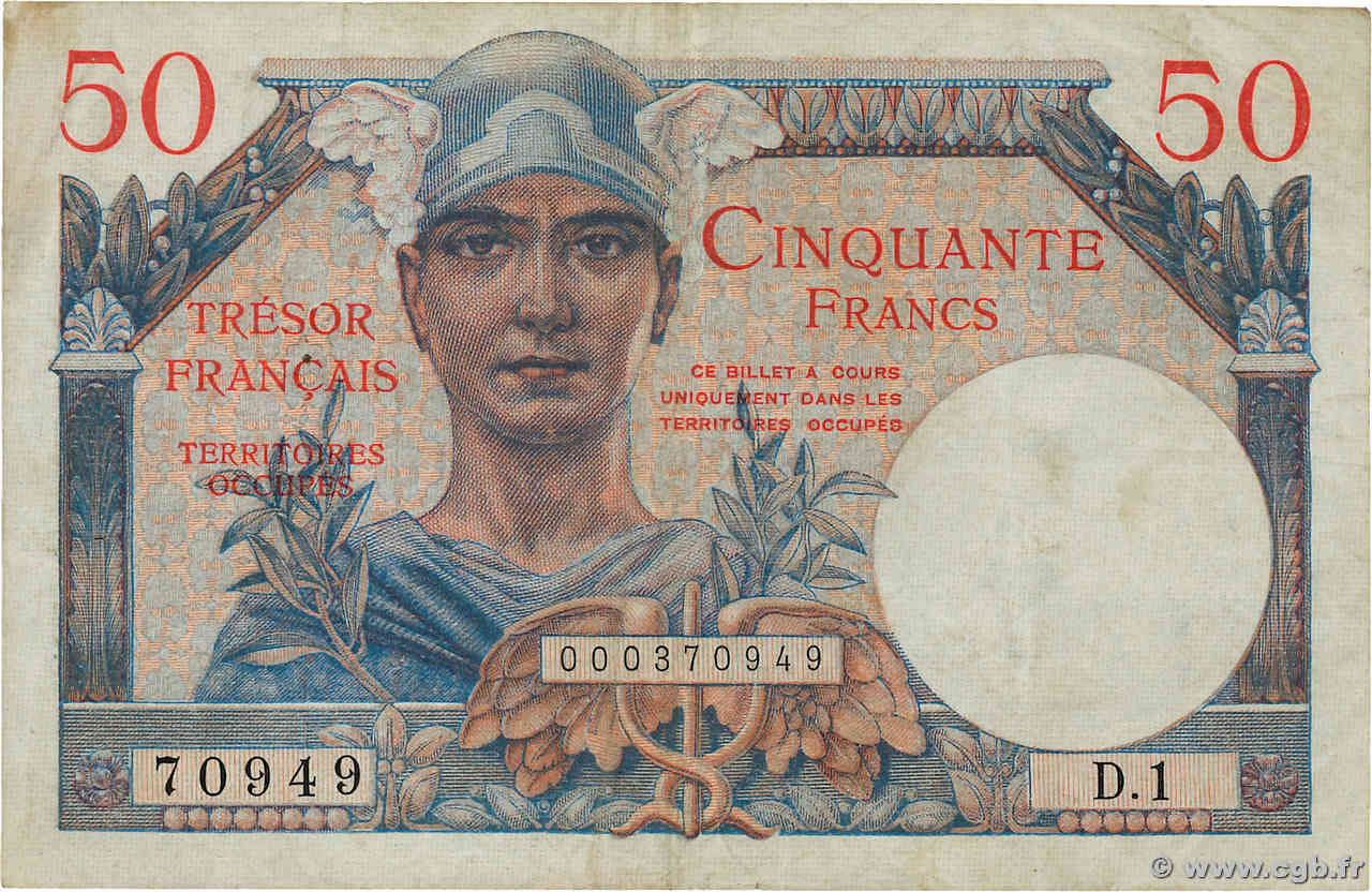 50 Francs TRÉSOR FRANÇAIS FRANCE  1947 VF.31.01 TTB
