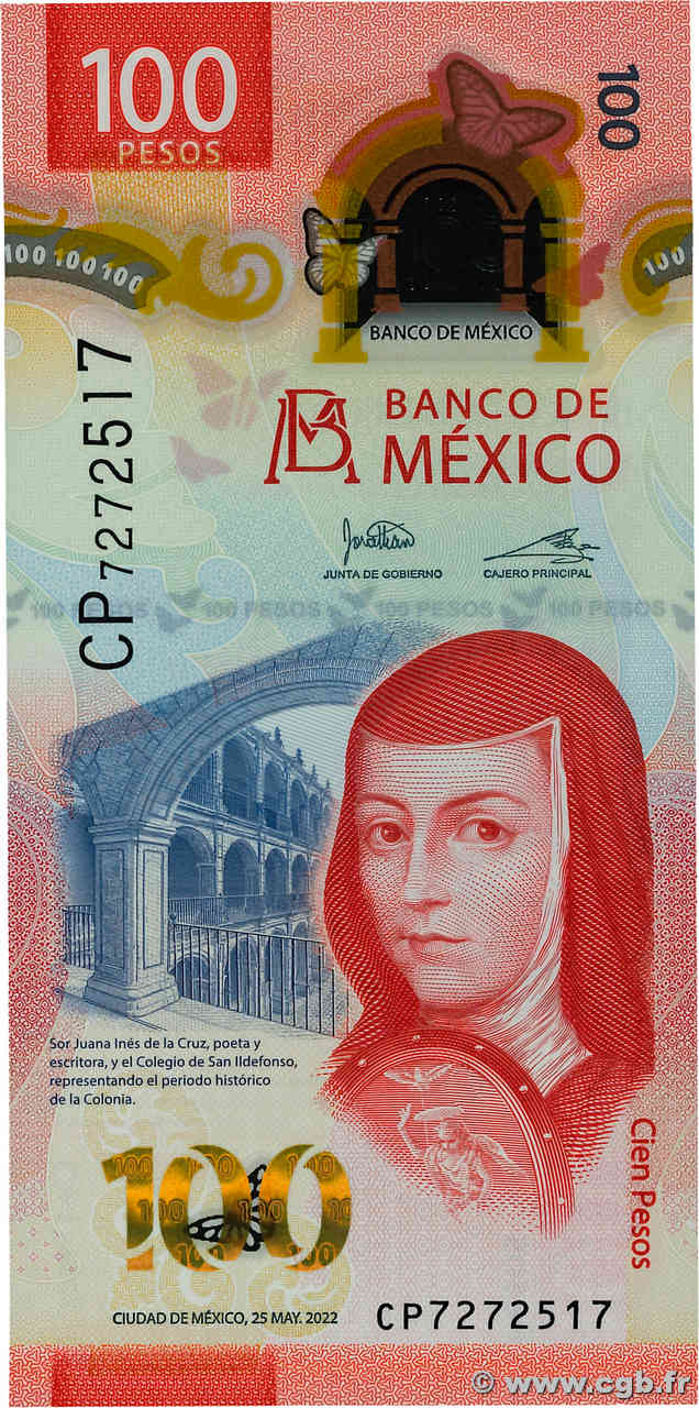 100 Pesos MEXICO  2022 P.134 FDC