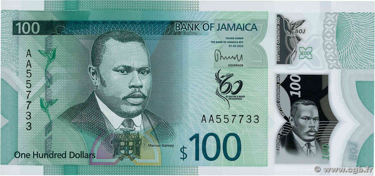 100 Dollars Commémoratif JAMAICA  2022 P.97 UNC