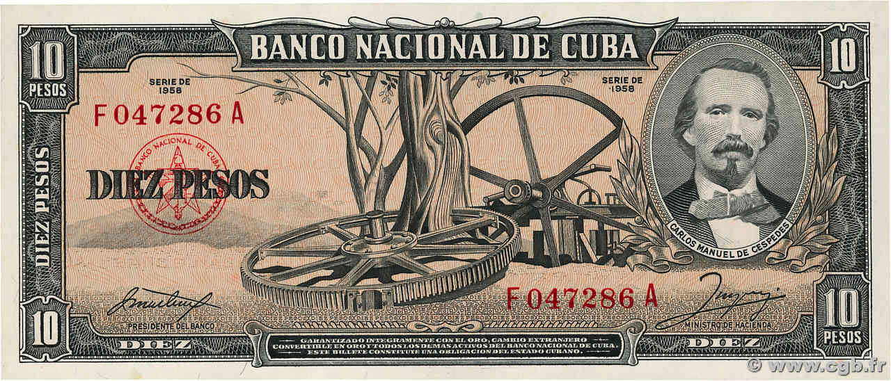10 Pesos CUBA  1958 P.088b NEUF