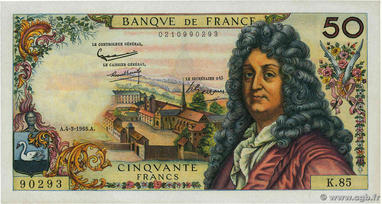 50 Francs RACINE FRANKREICH  1965 F.64.08 fST