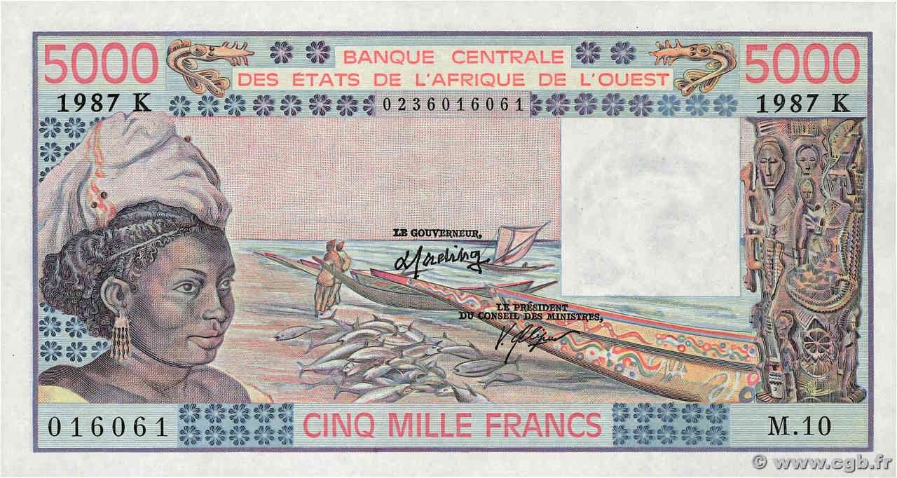 5000 Francs ÉTATS DE L AFRIQUE DE L OUEST  1987 P.708Ki NEUF