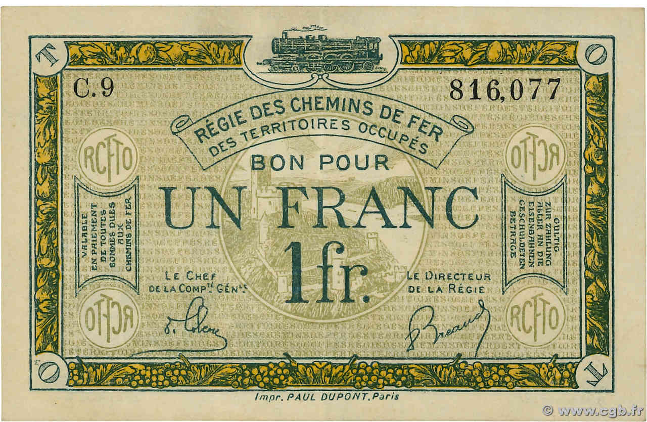 1 Franc FRANCE regionalismo e varie  1918 JP.135.05 SPL+